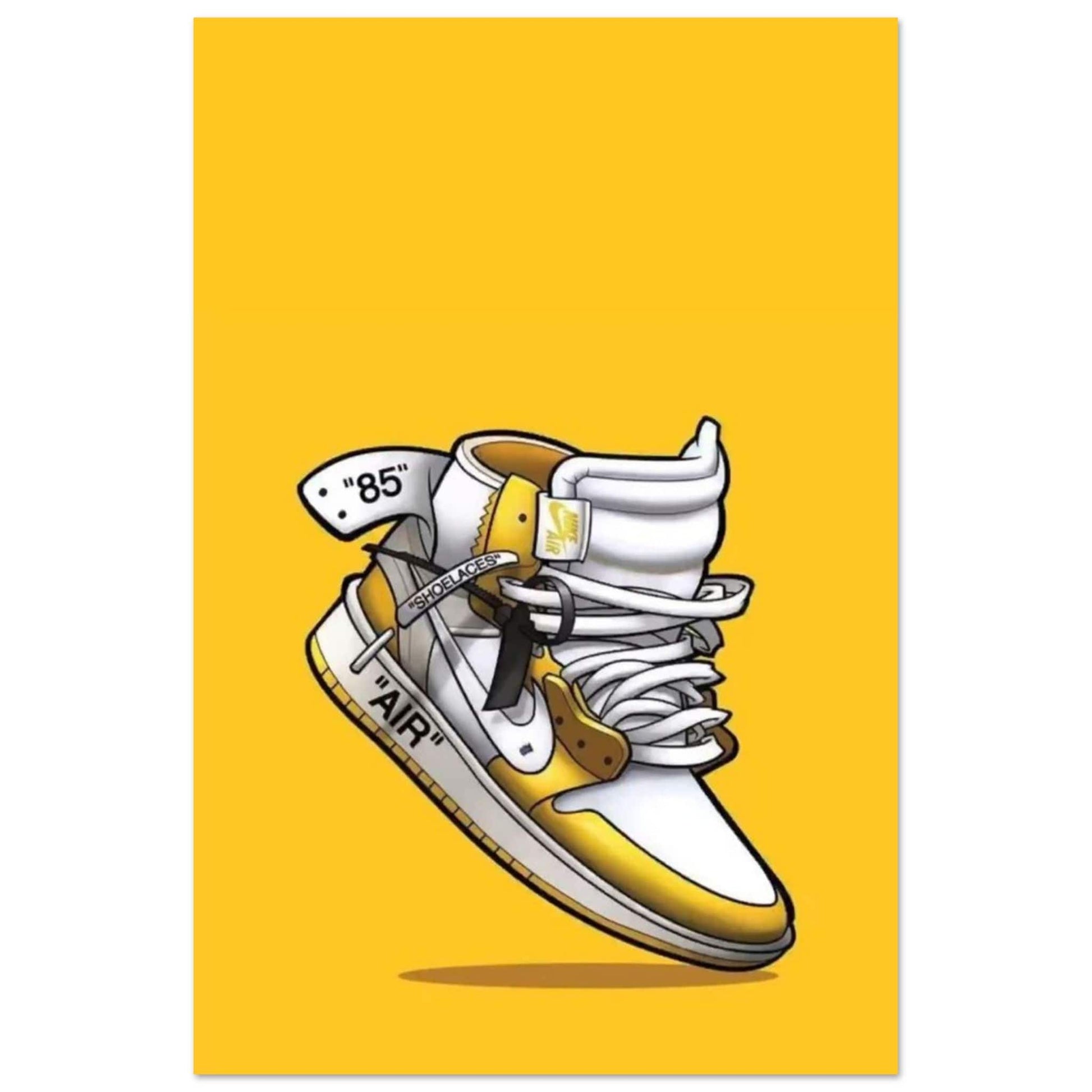 Tableau Sneaker Jaune Et Blanc - Canvanation