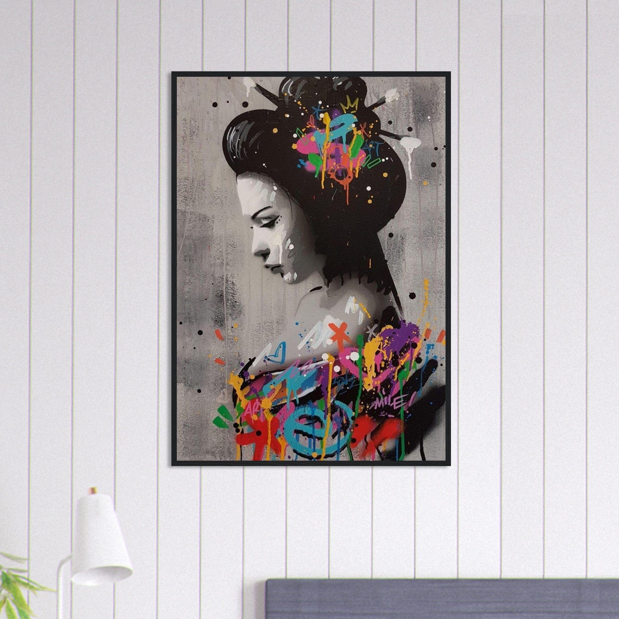 Canvanation Print Material 70x100 cm / 28x40″ Tableau Street Art Japonais Geisha