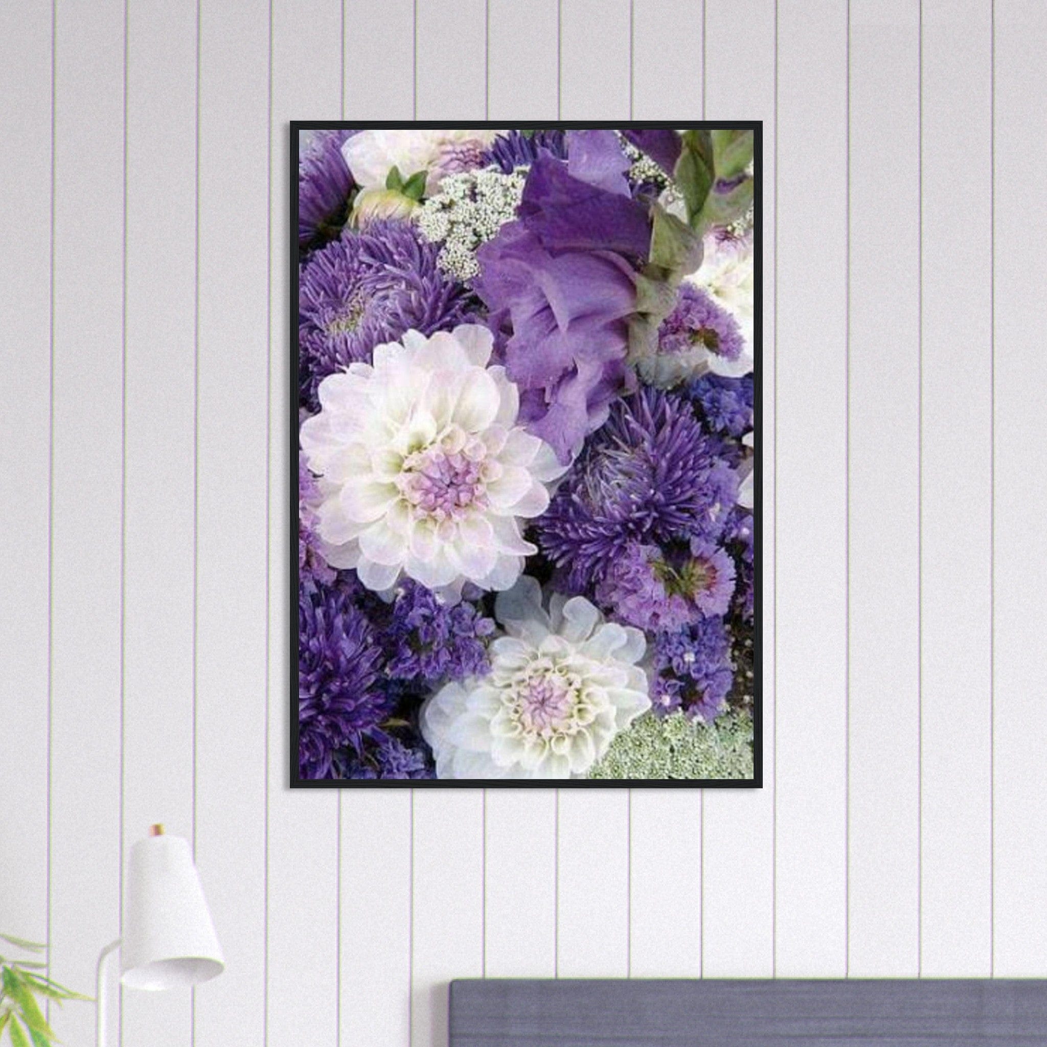 Tableau Floral Blanc et Violet Canvanation