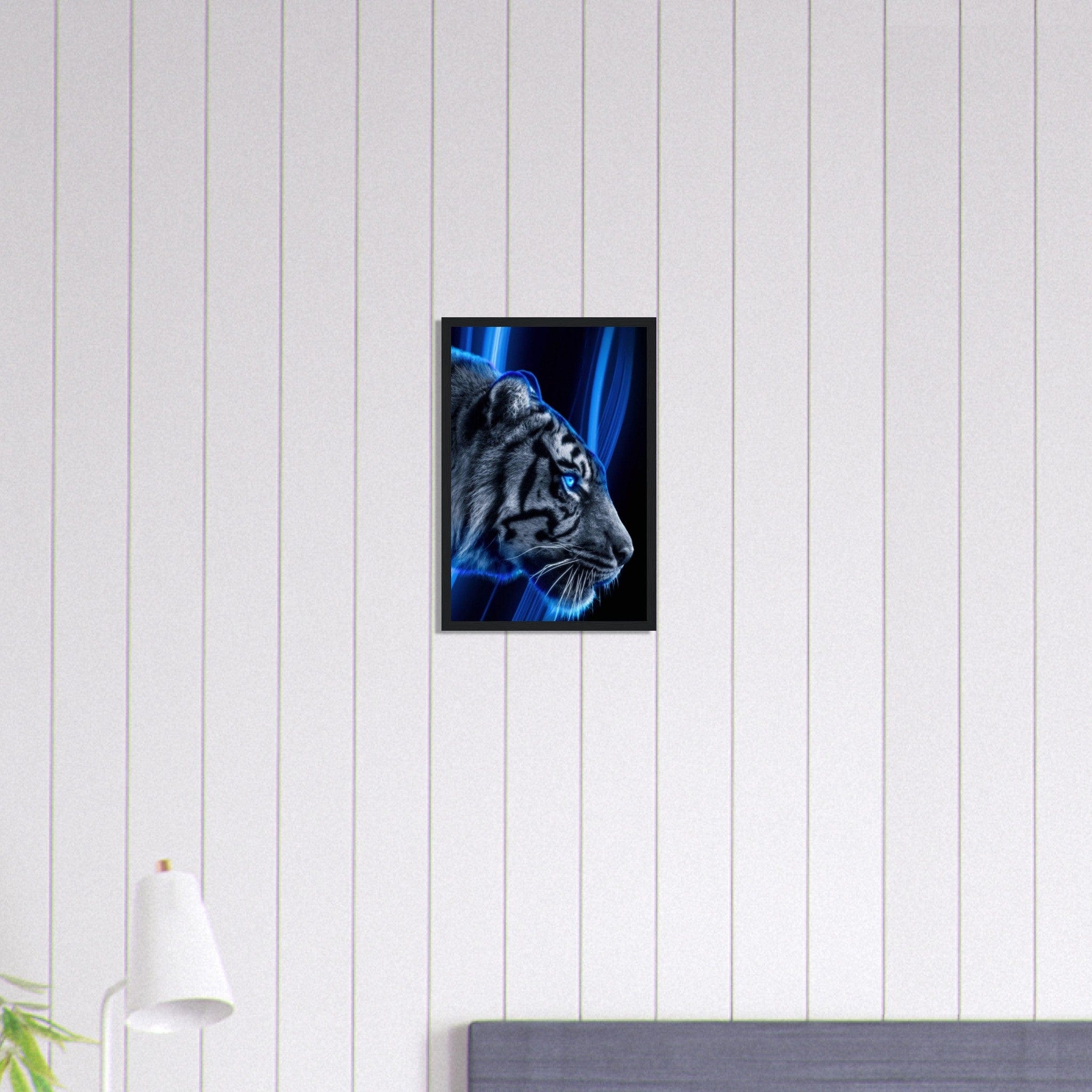 Canvanation Print Material 30x45 cm / 12x18″ Tableau Tigre Blanc Yeux Bleu