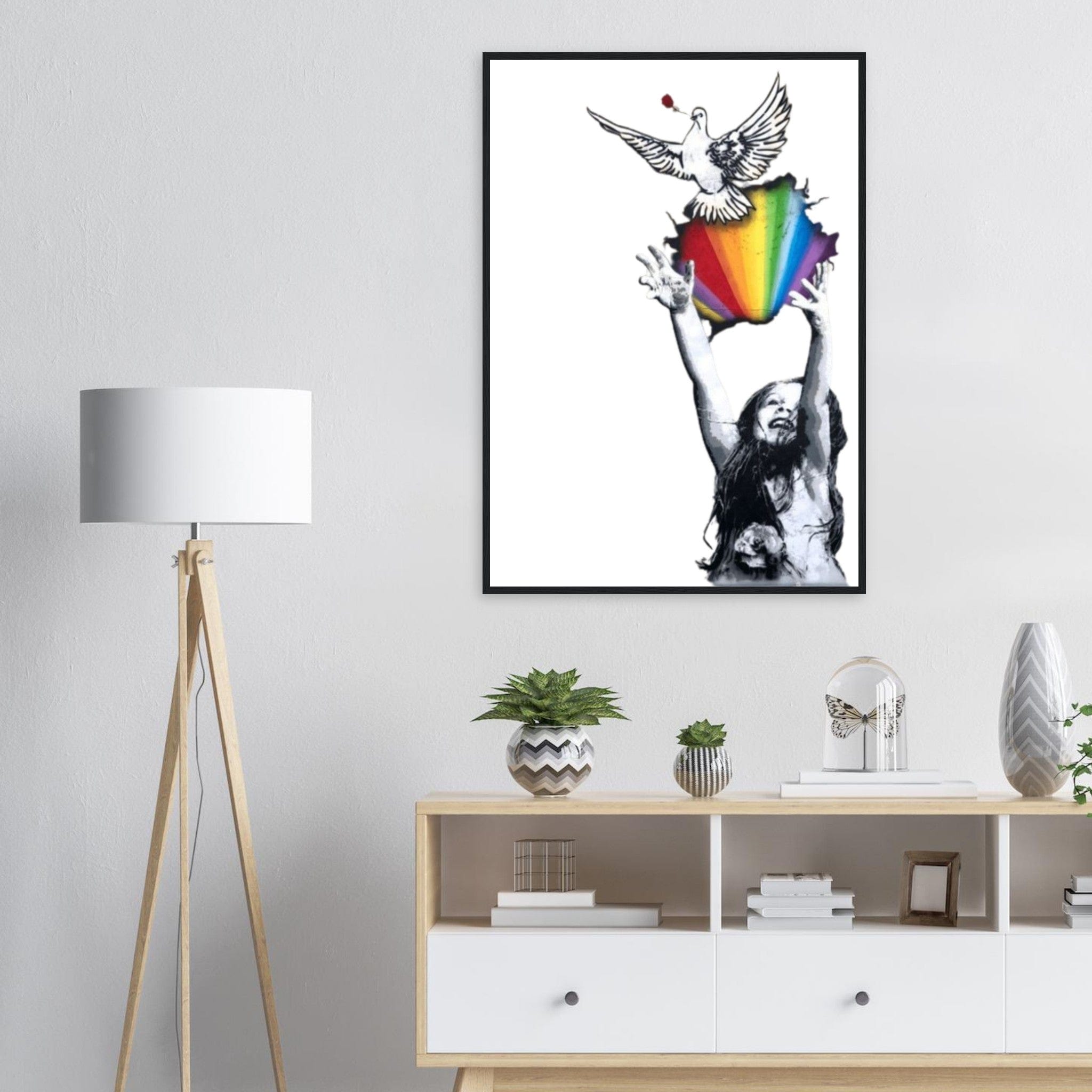 Tableau Pop Art Banksy Arc En Ciel