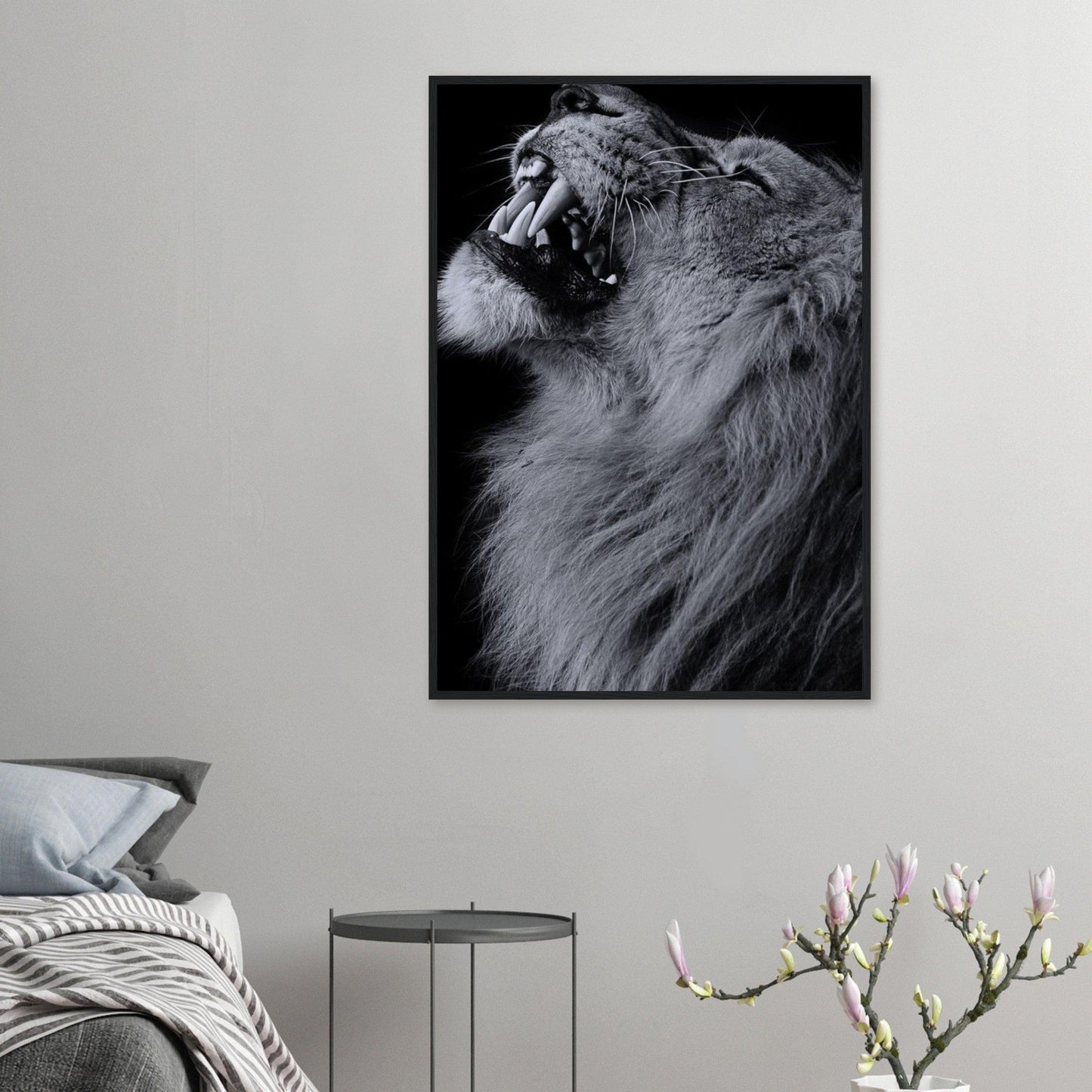 Tableau Lion Art Noir Blanc