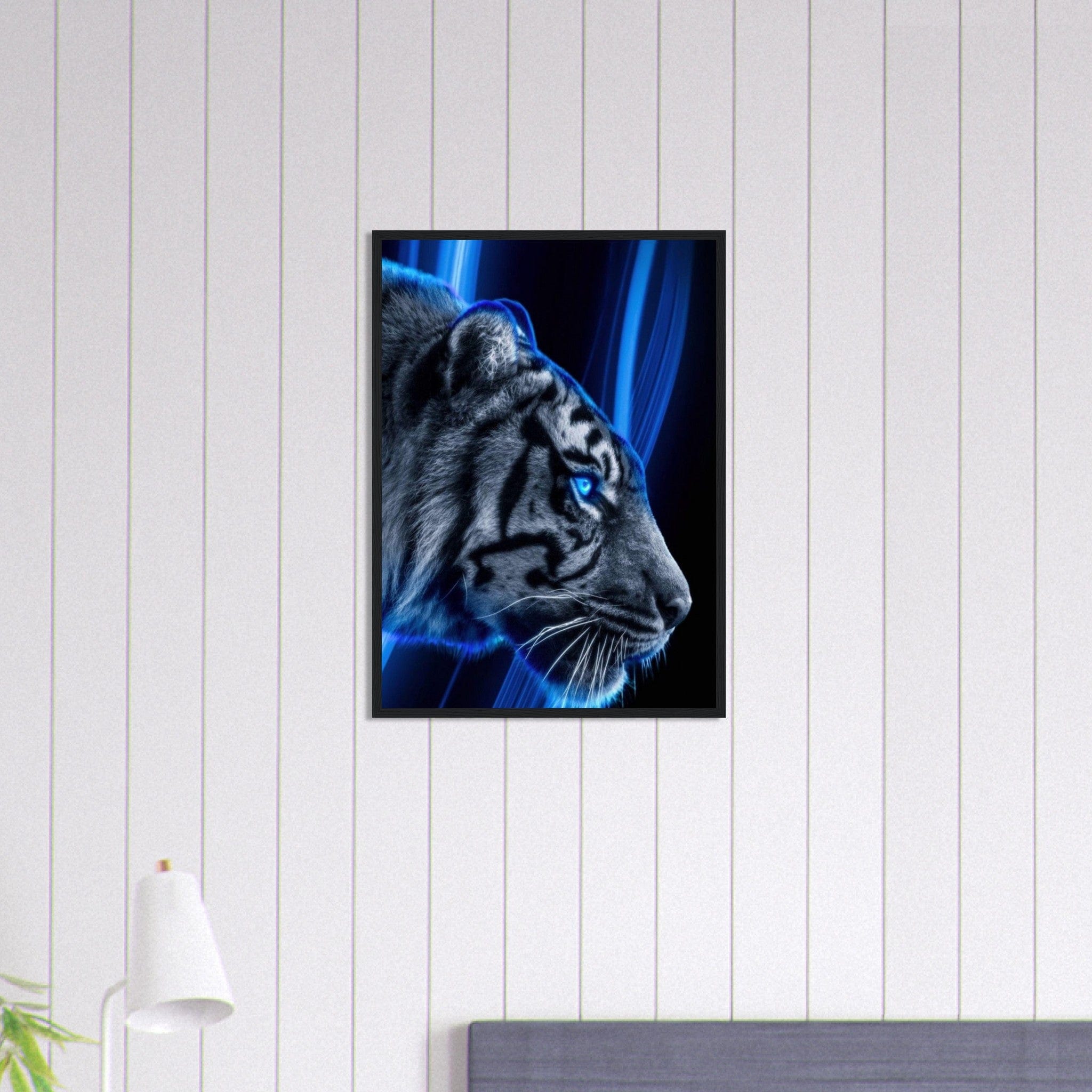 Tableau Tigre Blanc Yeux Bleu Canvanation