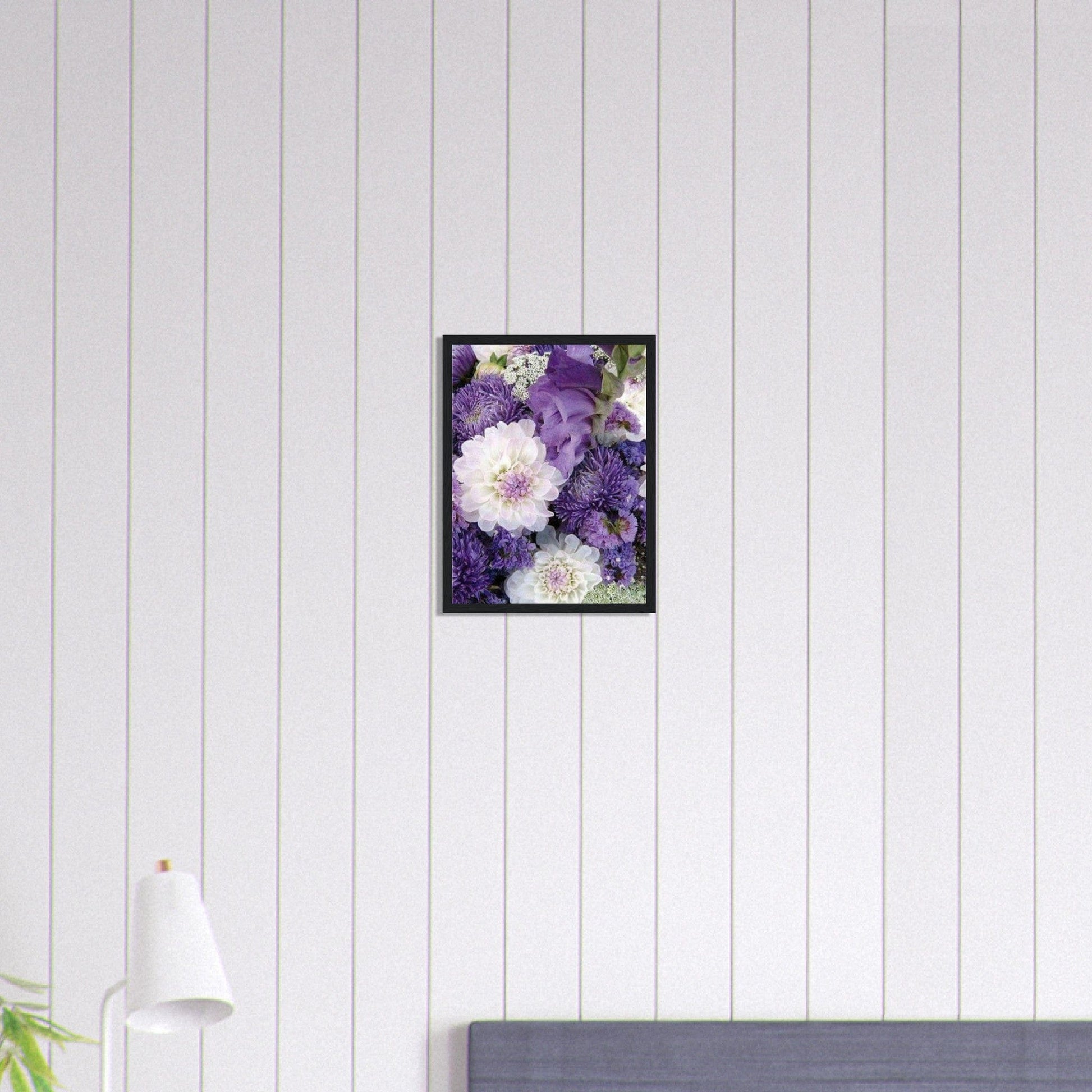 Tableau Floral Blanc et Violet Canvanation