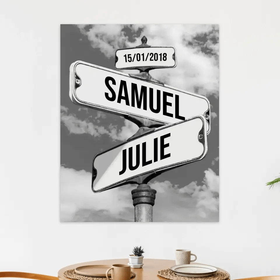 Direction Couple - Affiche Personnalisée Canvanation