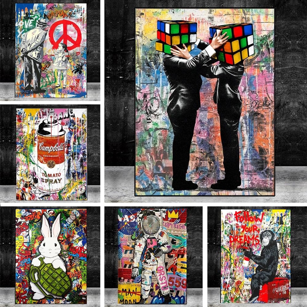 Canvanation Affiche Street Art Rubik's Cube