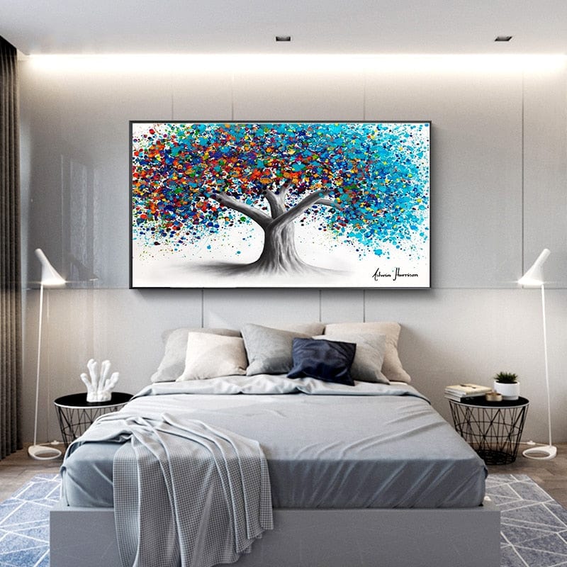 Canvanation Arbre De Vie Peinture Abstrait Tableau Avec Cadre