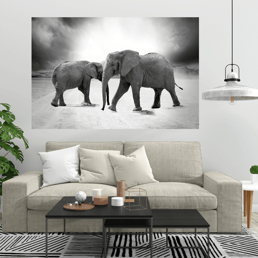 Canvanation Poster Avec 2 Elephants