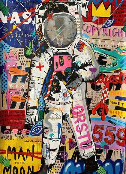 Canvanation 80x120cm Poster Street Art Astronaute