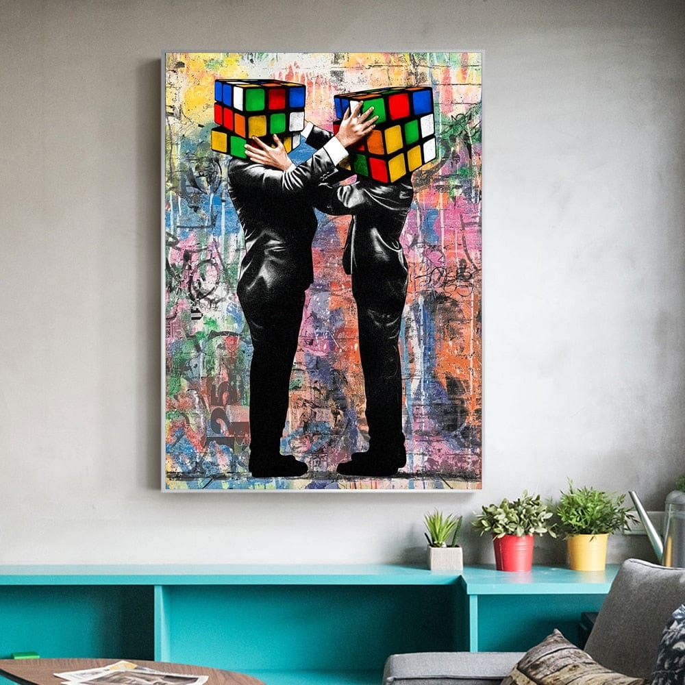 Canvanation Affiche Street Art Rubik's Cube