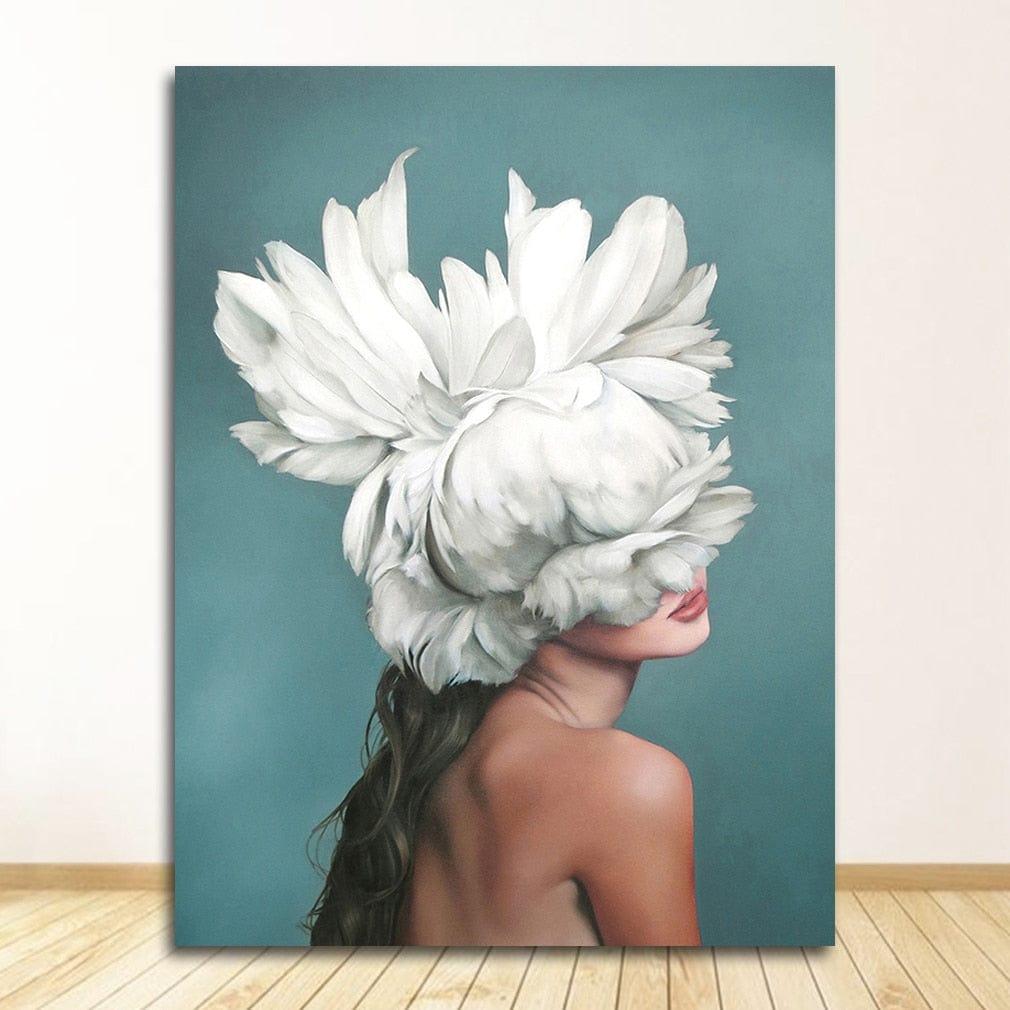 Tableau Femme Fleurs Cheveux - Canvanation