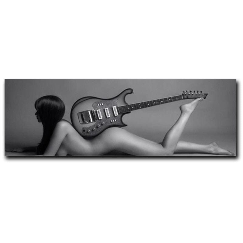 Tableau Femme Sensuelle Guitare - Canvanation