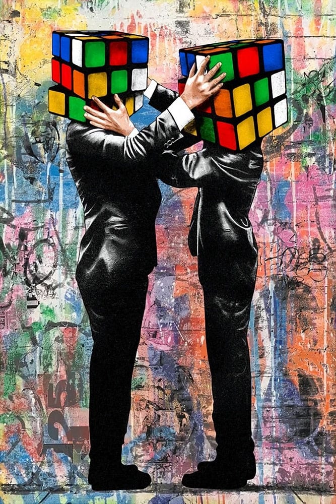 Canvanation 80x120cm Affiche Street Art Rubik's Cube