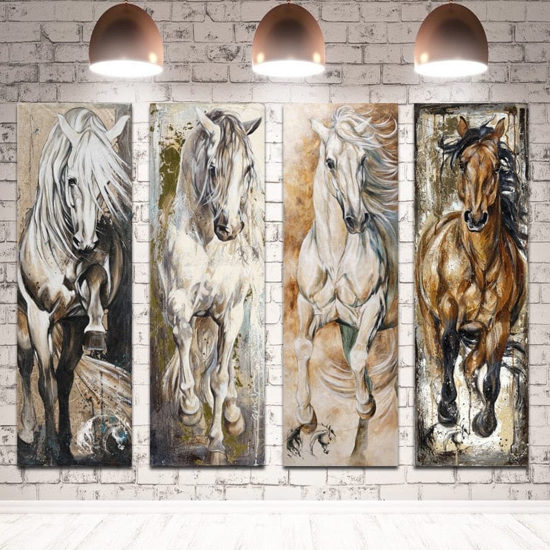 tableau cheval sauvage Blanc