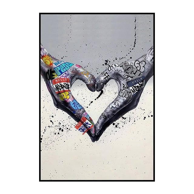 Canvanation 50X70cm Affiche Street Art Coeur Main