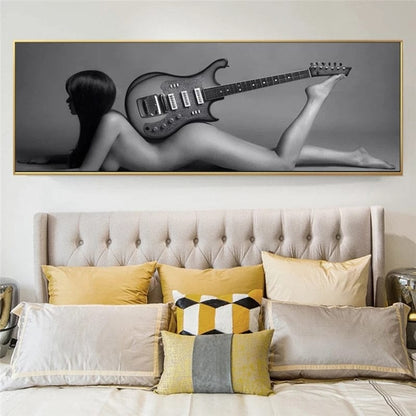 Tableau Femme Sensuelle Guitare - Canvanation