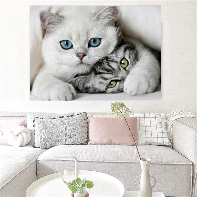 Peinture Chat Blanc Canvanation