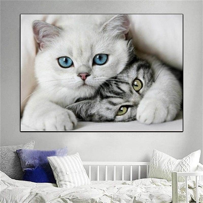 Peinture Chat Blanc Canvanation