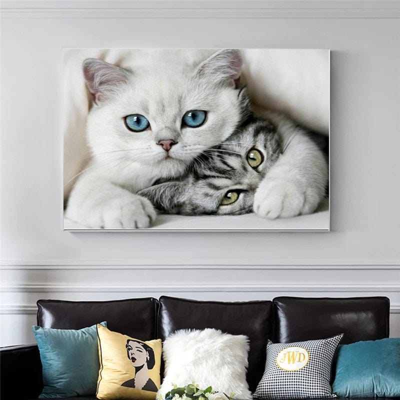 Peinture Chat Blanc Canvanation