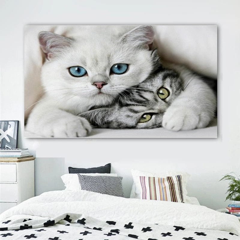 Peinture Chat Blanc Canvanation