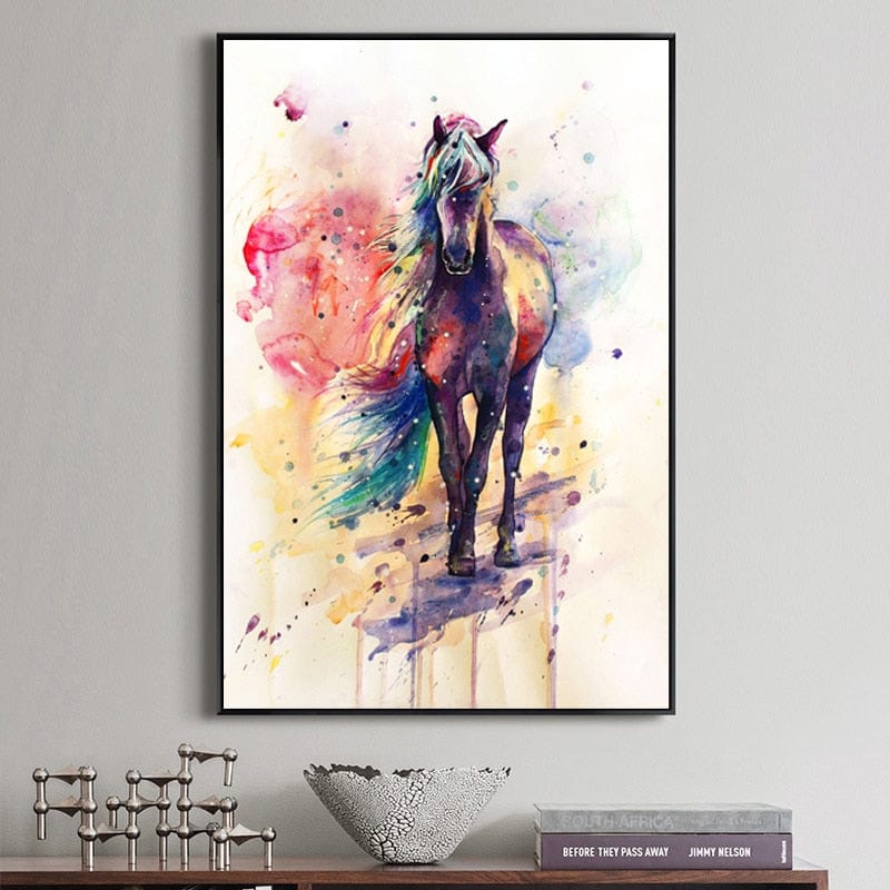 Canvanation Peinture Cheval Coloré