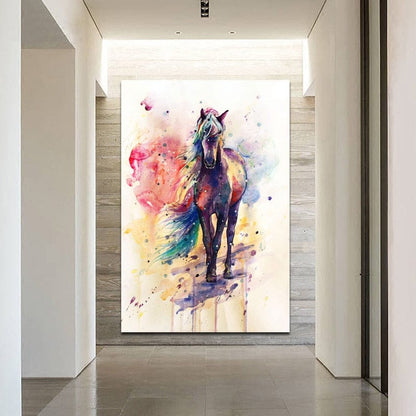 Canvanation 20x30 Peinture Cheval Coloré