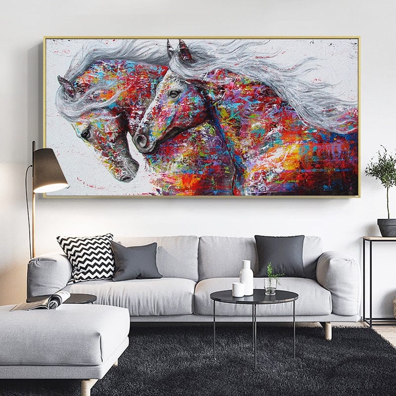 Canvanation 40X80 Peinture Chevaux Au Galop