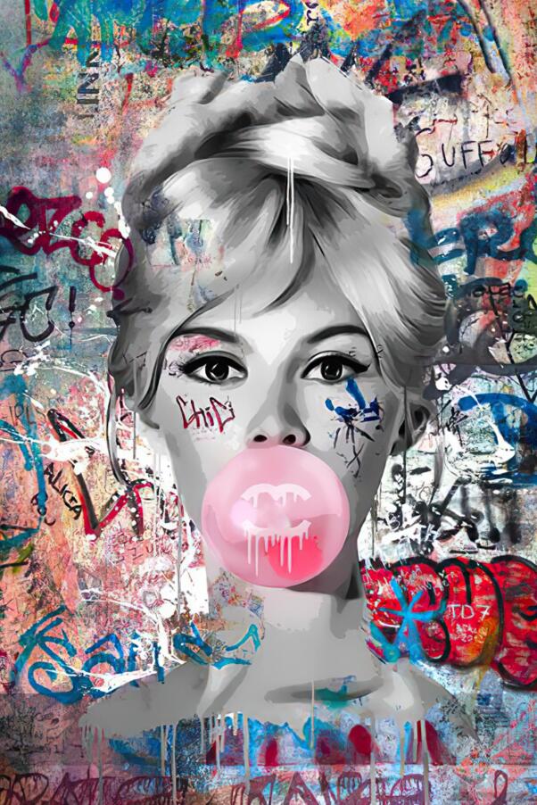 Tableau Visage Pop Art Femme - Canvanation