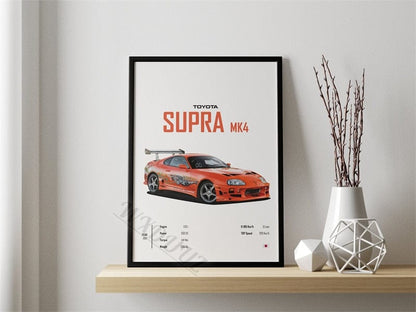 Affiche Voiture Supra Mk4 Canvanation