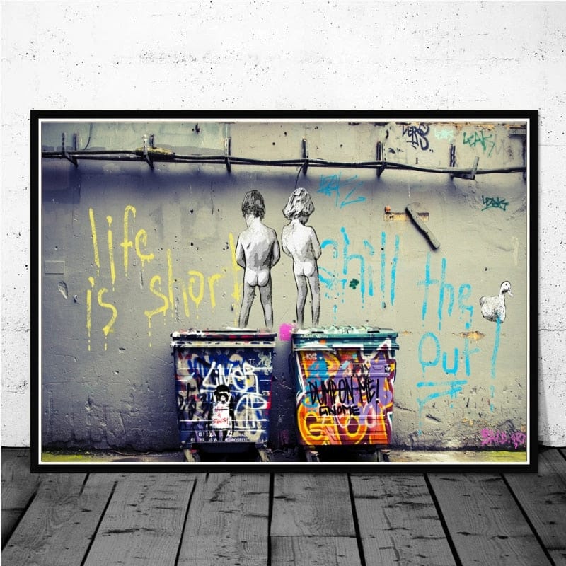 Canvanation 60x90cm Affiche Street Art Life Is Short