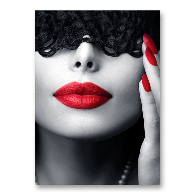 Canvanation 40x60cm / C Affiche Femme Levre Rouge Adulte