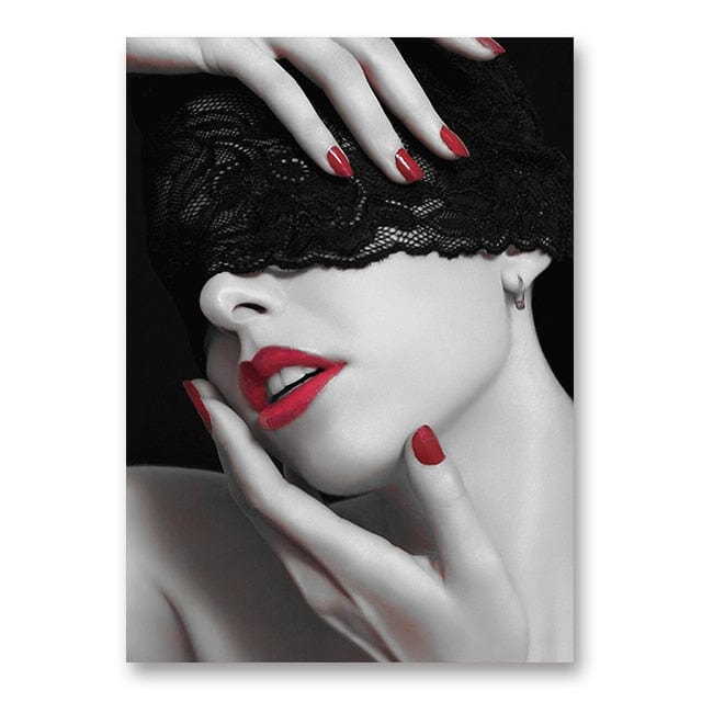 Canvanation 40x60cm / B Affiche Femme Levre Rouge Adulte