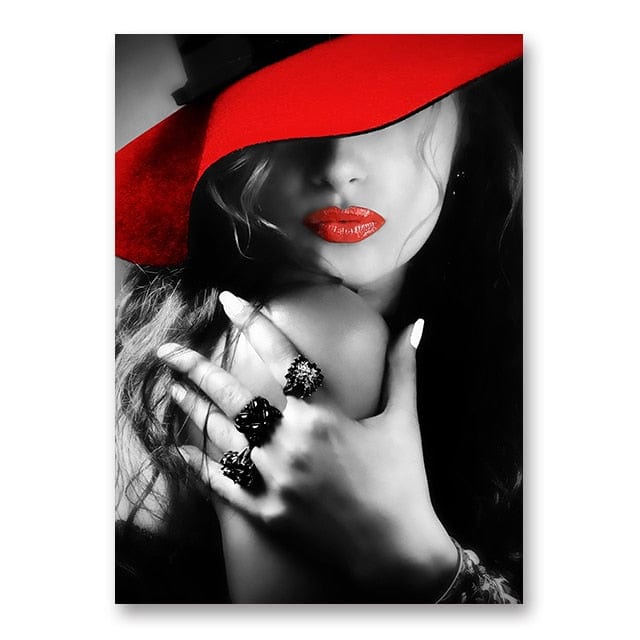 Canvanation 40x60cm / G Affiche Femme Levre Rouge Adulte