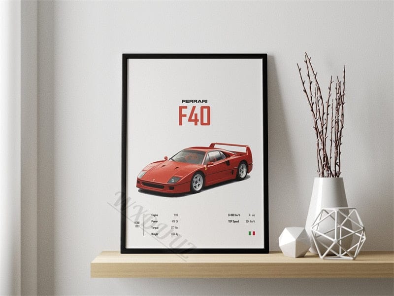 Affiche Voiture Ferrari F40 Canvanation