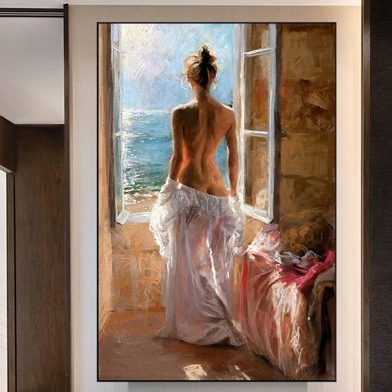 Canvanation Femme Peinture Vue Mer Adulte