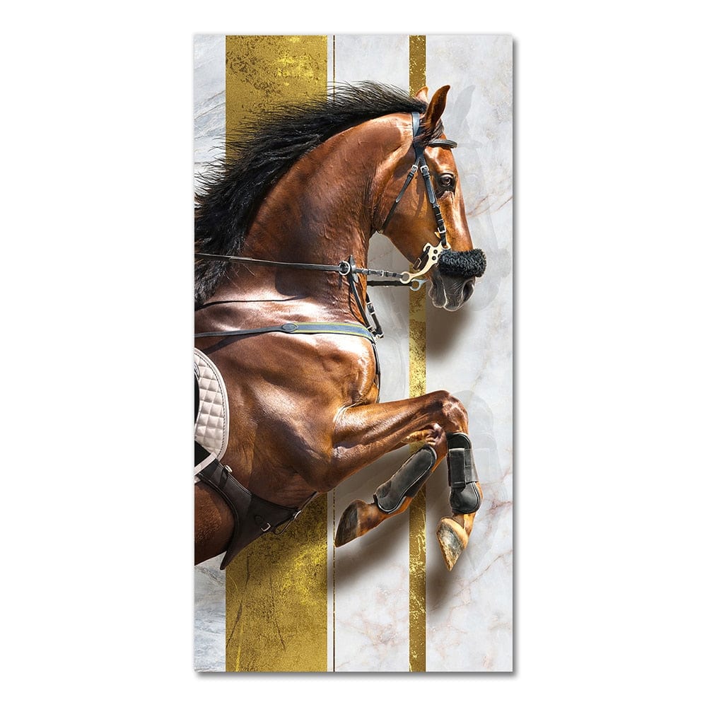 Canvanation 45x90cm Affiche Cheval Peint Luxe Marron