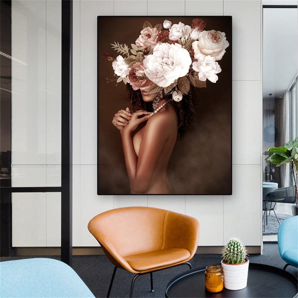 Canvanation Peinture Visage Femme Avec Fleurs