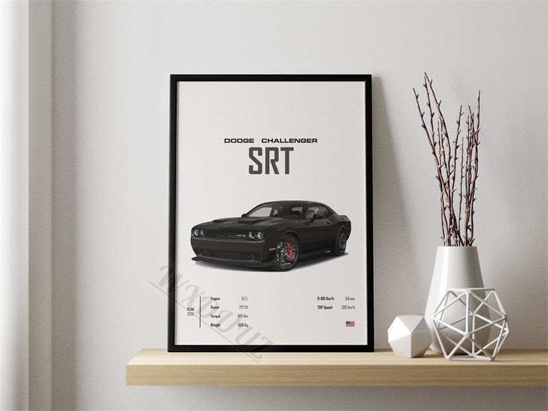 Affiche Voiture Srt Noir Canvanation