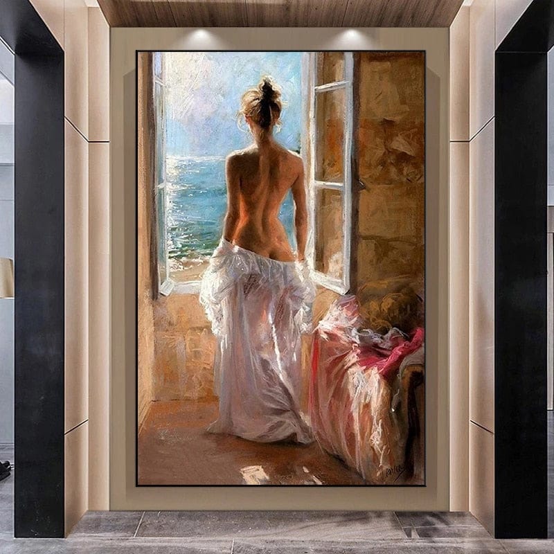 Canvanation Femme Peinture Vue Mer Adulte