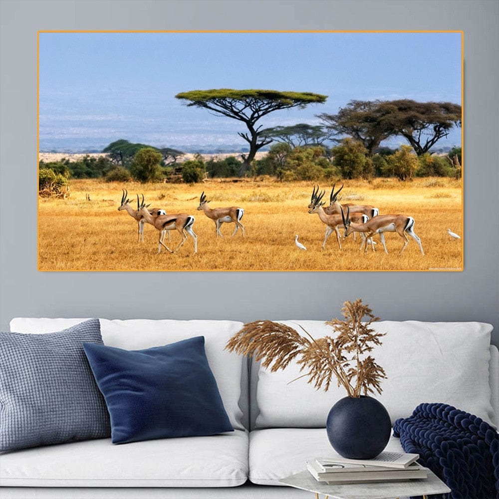 Tableau Avec Arbre Savane En Afrique Canvanation