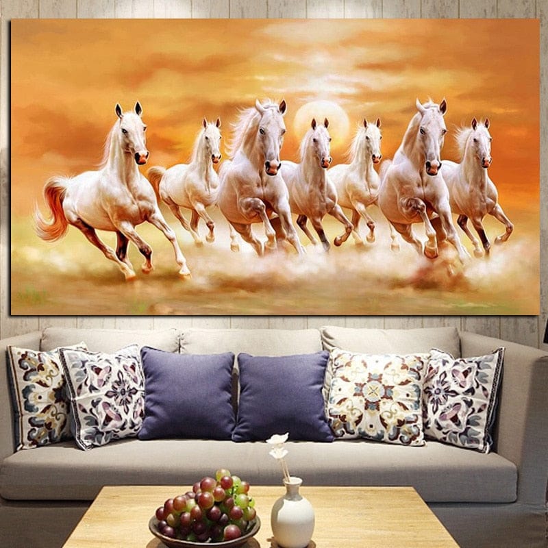 Tableau Cheval Noir Et Blanc Canvanation