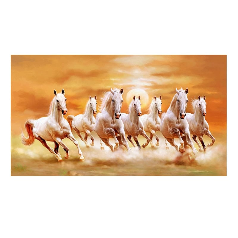 Canvanation 60x10 Affiche Chevaux Blanc