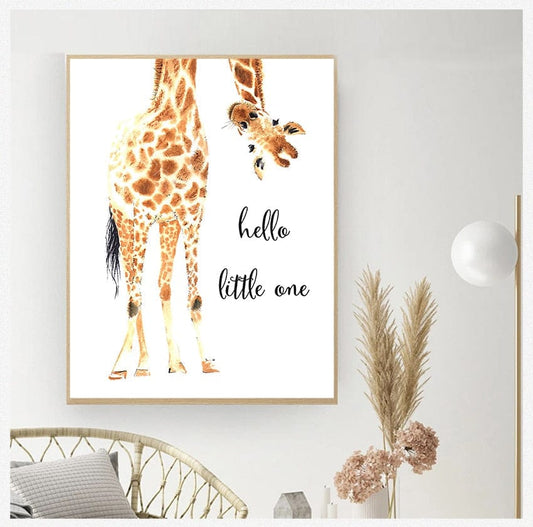 Canvanation 75x100 cm / 30x40″ Affiche Girafe Couleur