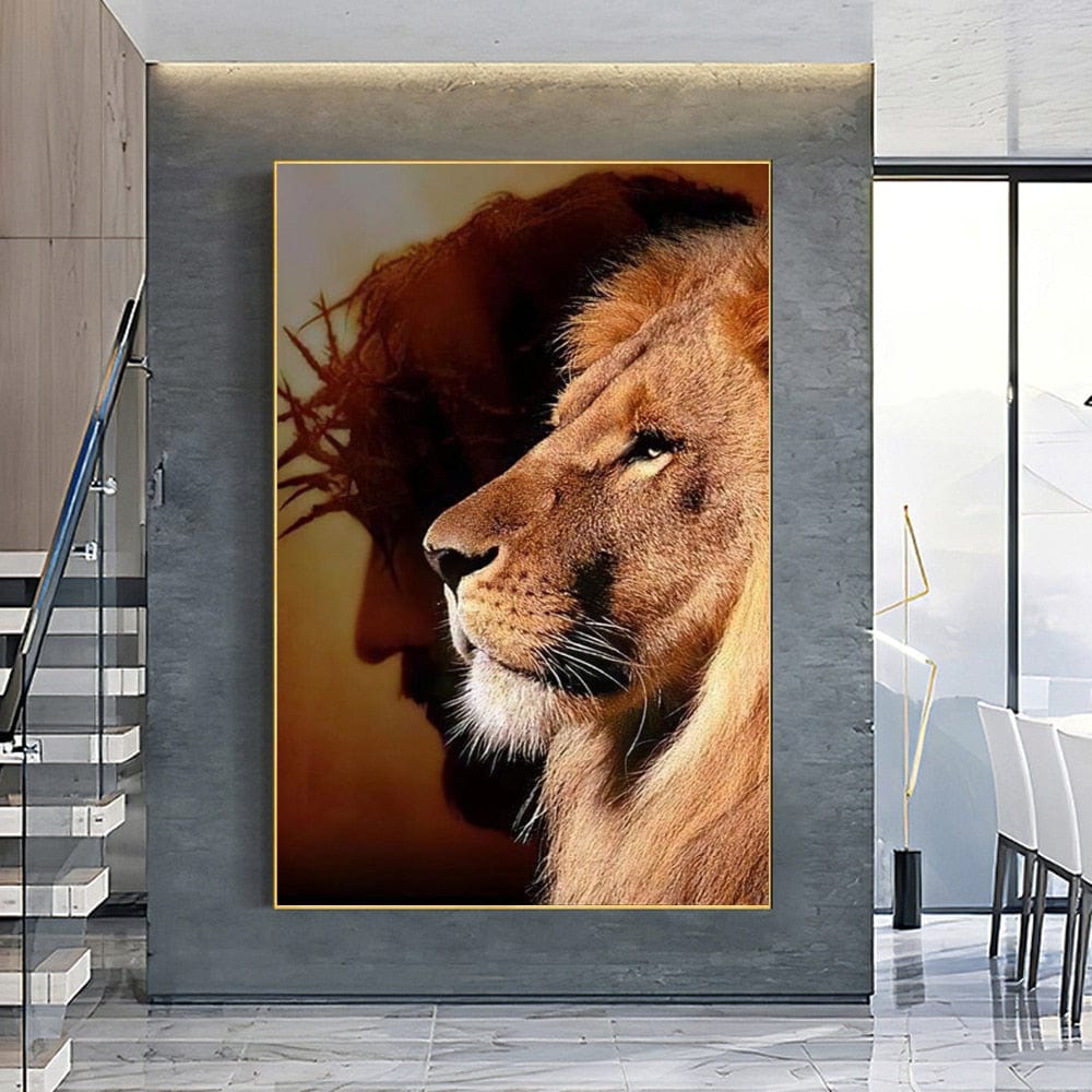 Tableau Lion Couleur Savanne Canvanation