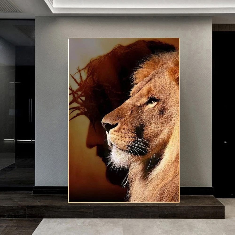 Tableau Lion Couleur Savanne Canvanation