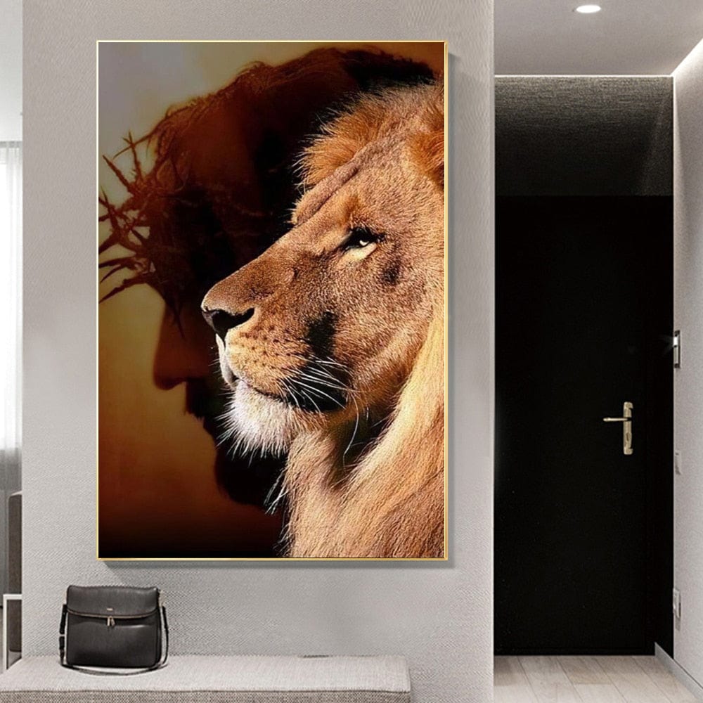 Tableau Lion Couleur Savanne Canvanation