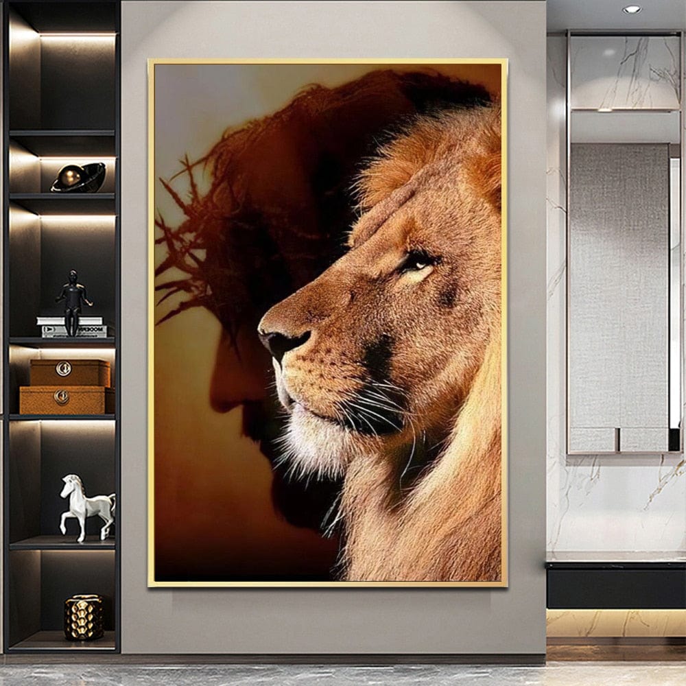 Tableau Lion Couleur Savanne Canvanation