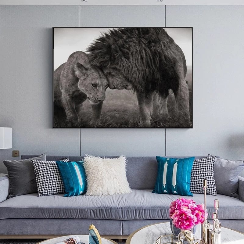 Tableau Lion Noir Et Blanc Canvanation