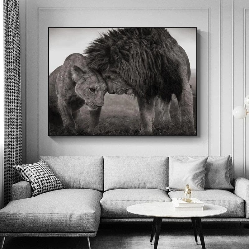 Tableau Lion Noir Et Blanc Canvanation