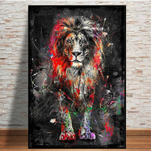 Tableau lion pop-art